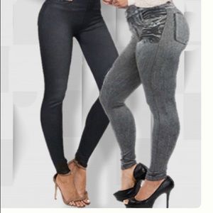 3 pairs Fit Skinny Stretch Pull-On Push-Up Legging